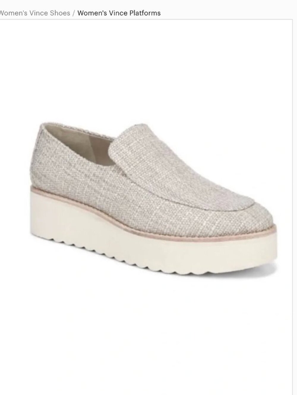 VINCE Zeta Lightweight Raffia Platform Leather Loafers - Size 9.5 - Picture 2 of 8